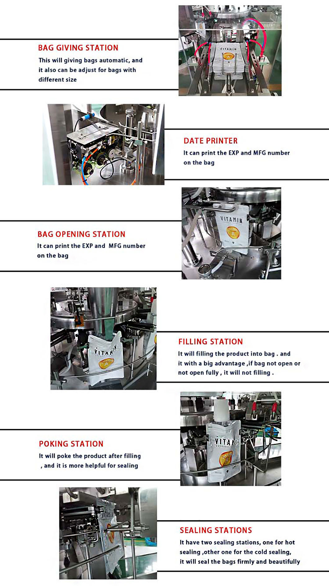 Biltong Dried Meat Zipper Bag Packaging Machine OEM